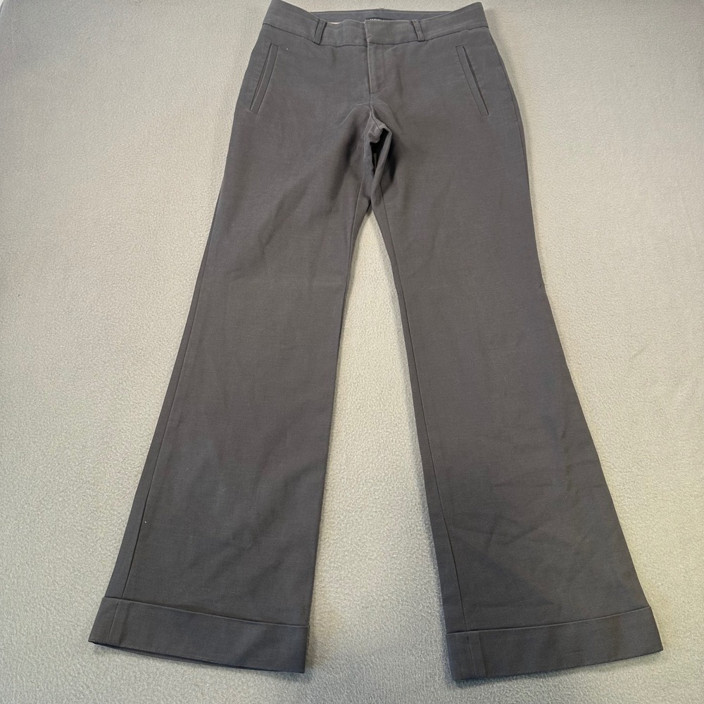 Banana Republic Martin Fit Gray Wide Leg Cuffed Stretch Dress Pants Size 4